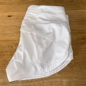 Lululemon White Speed Up Shorts
